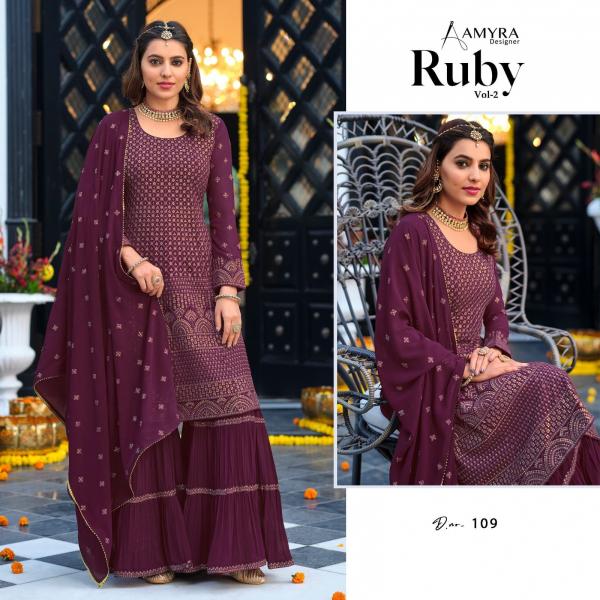 Amyra Ruby 2 Designer Wear Georgette Salwar Suits Collection